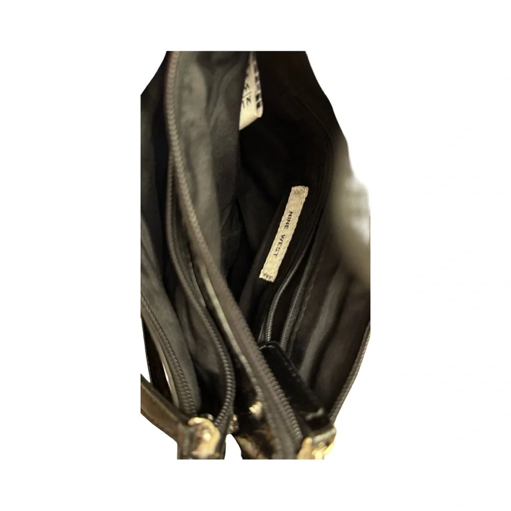 Nine West Shiny Black Crossbody Bag